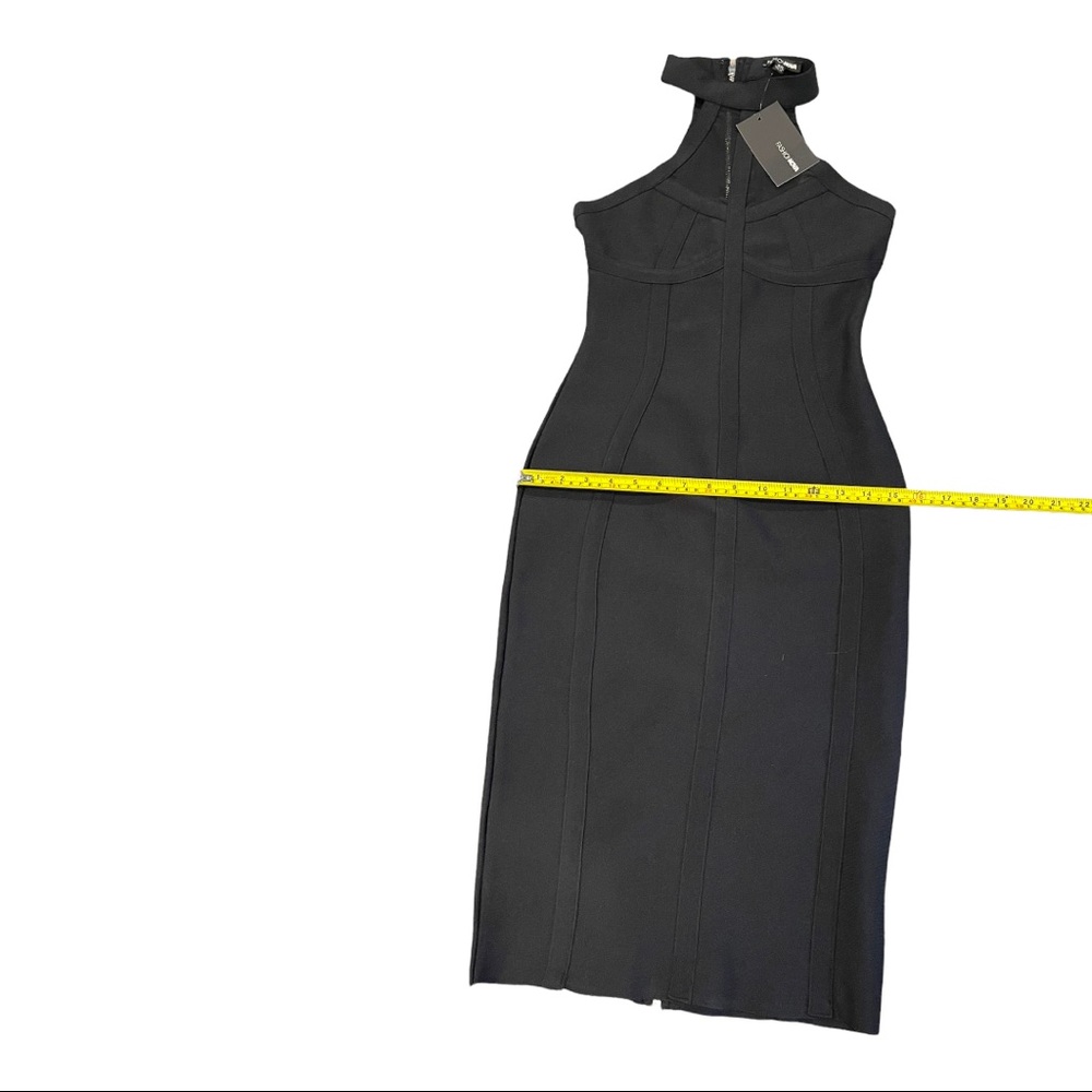 NWT Fashion Nova Midnight Escape Bandage Bodycon Halter Mesh Panels Dress XS - Picture 6 of 9